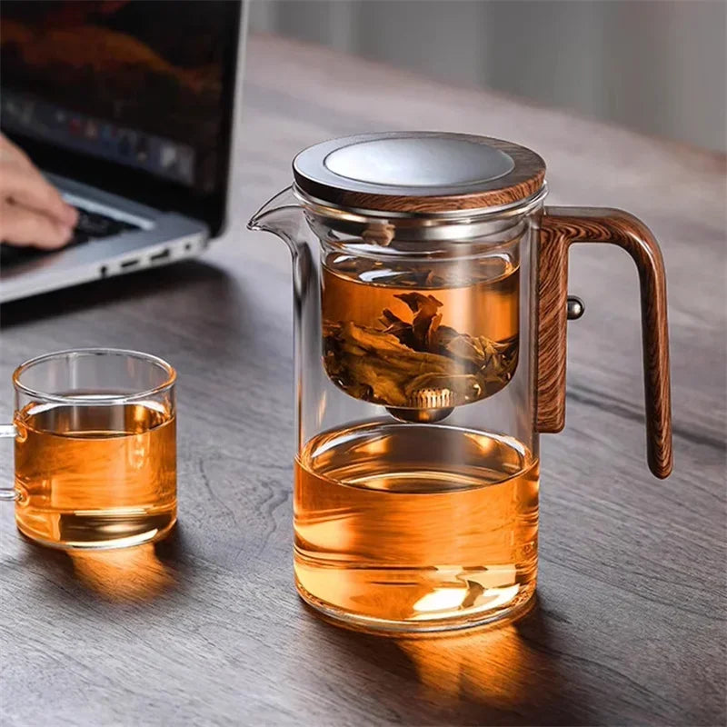 Elegant Glas Teekande med Indbygget Si Tekande Tech Butik
