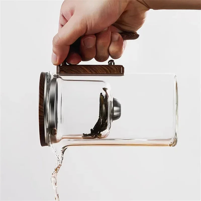 Elegant Glas Teekande med Indbygget Si Tekande Tech Butik