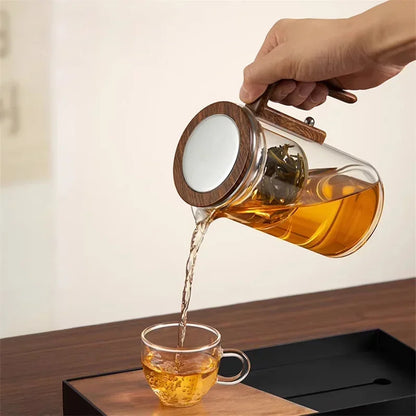 Elegant Glas Teekande med Indbygget Si Tekande Tech Butik