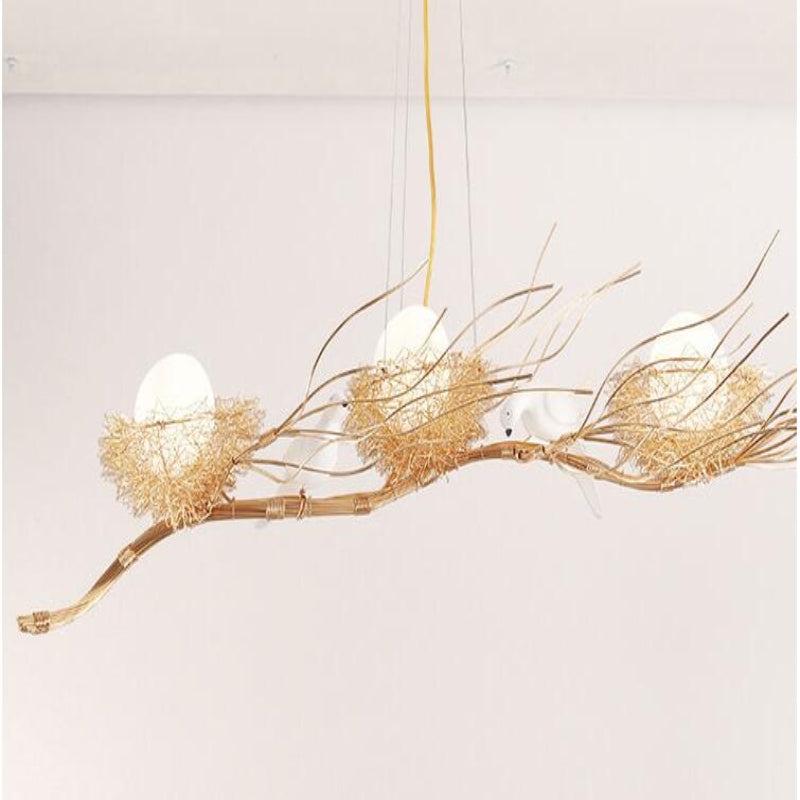 Elegant Gold Loftlampe med LED Lys Loftslampe Tech Butik C - 130cm x 70cm x 25cm 51-60W Guld