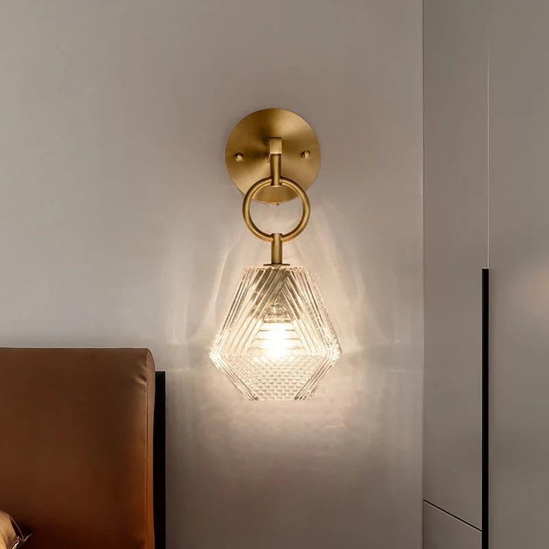 Elegant Hængende Riflet Glas Væglampe Pendel Væglamper Tech Butik