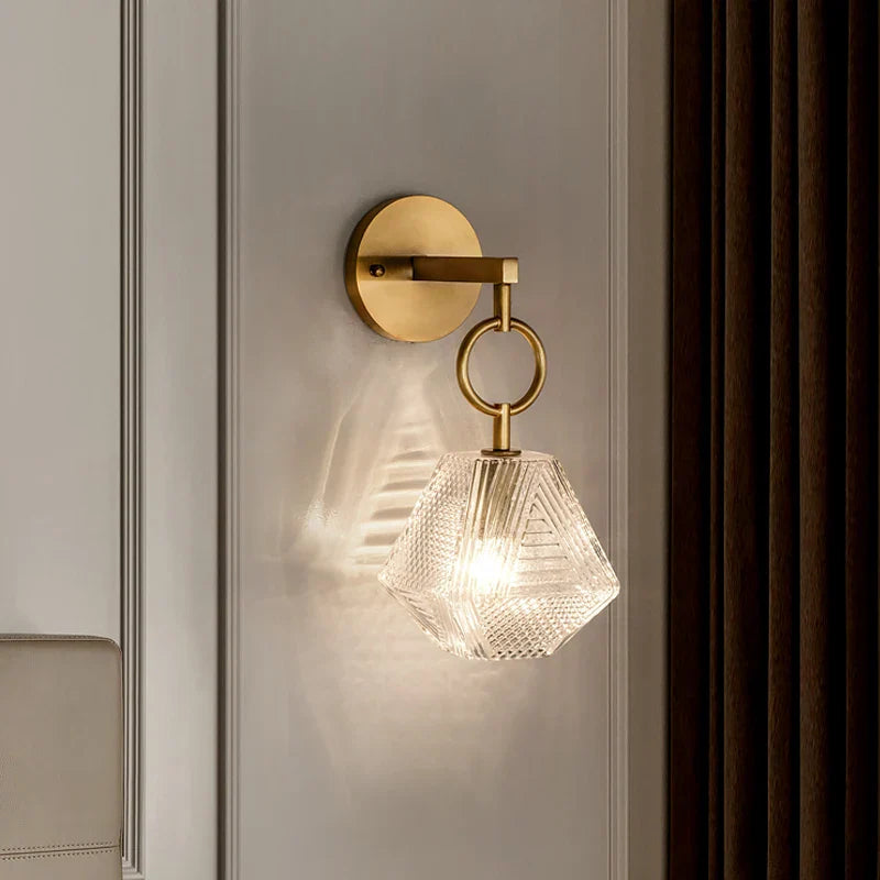 Elegant Hængende Riflet Glas Væglampe Pendel Væglamper Tech Butik