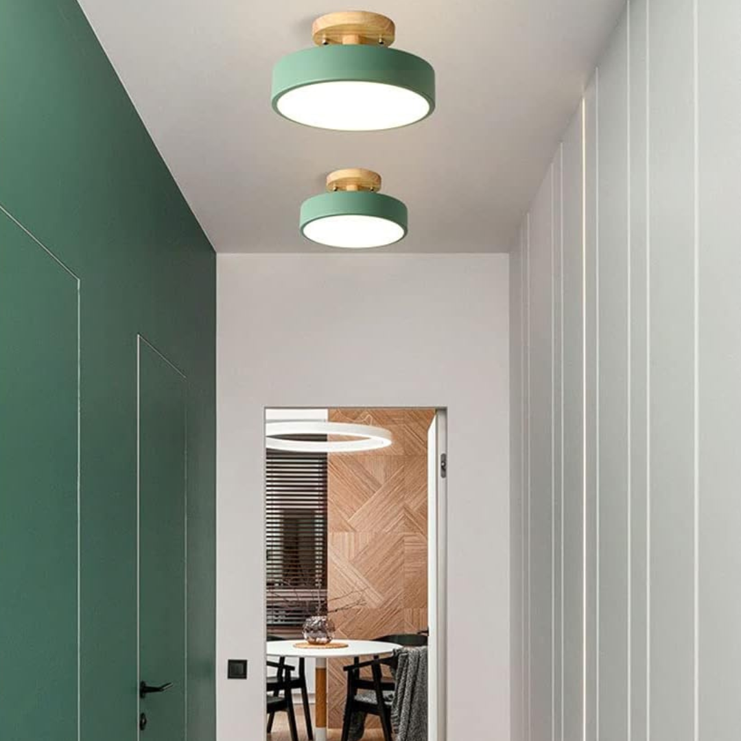 Moderne Træ LED Loftlampe til Stilfulde Rum Loftslampe Tech Butik