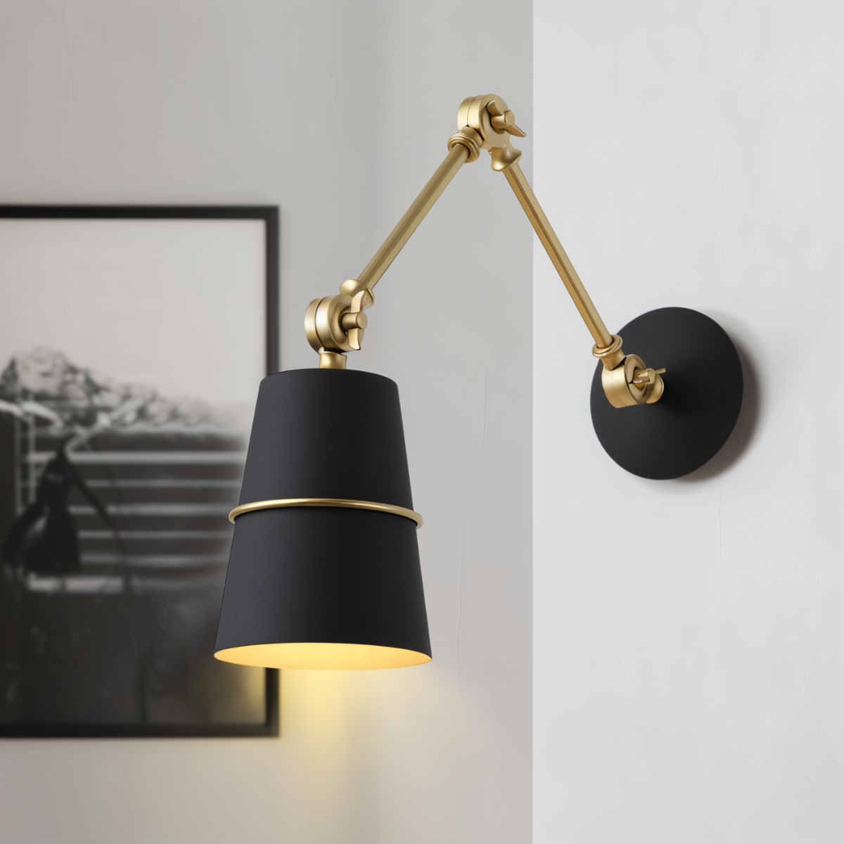 Elegant Justerbar LED-væglampe med Lang Arm til Moderne Rum Væglamper Tech Butik