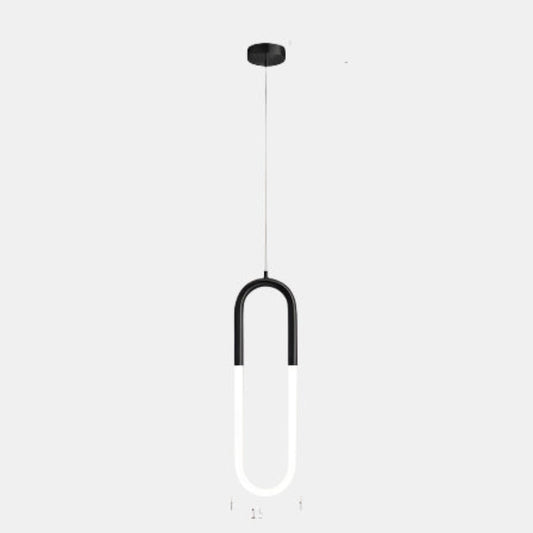 Elegant Justerbar LED Pendel til Moderne Indendørs Belysning Hængelamper Tech Butik Sort-1 hoved Kold hvid
