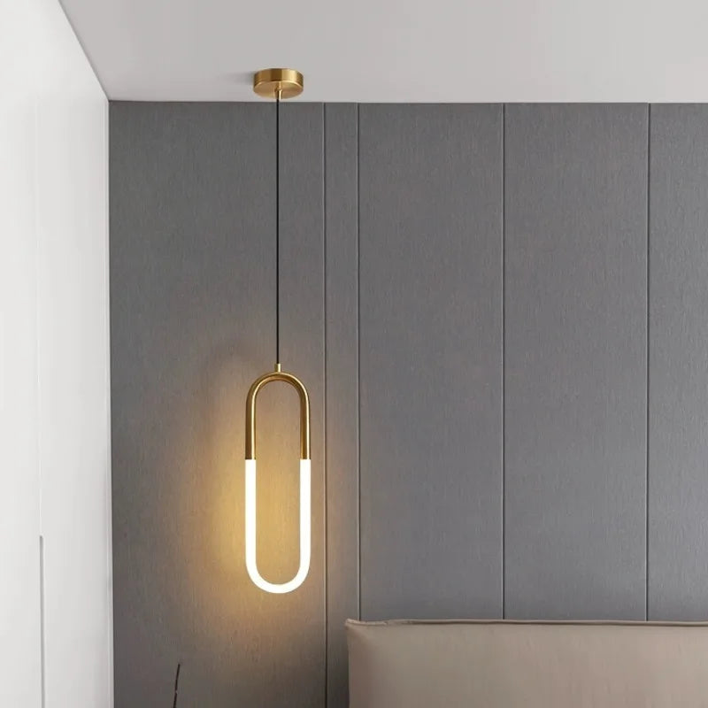 Elegant Justerbar LED Pendel til Moderne Indendørs Belysning Hængelamper Tech Butik Guld-1 hoved Kold hvid