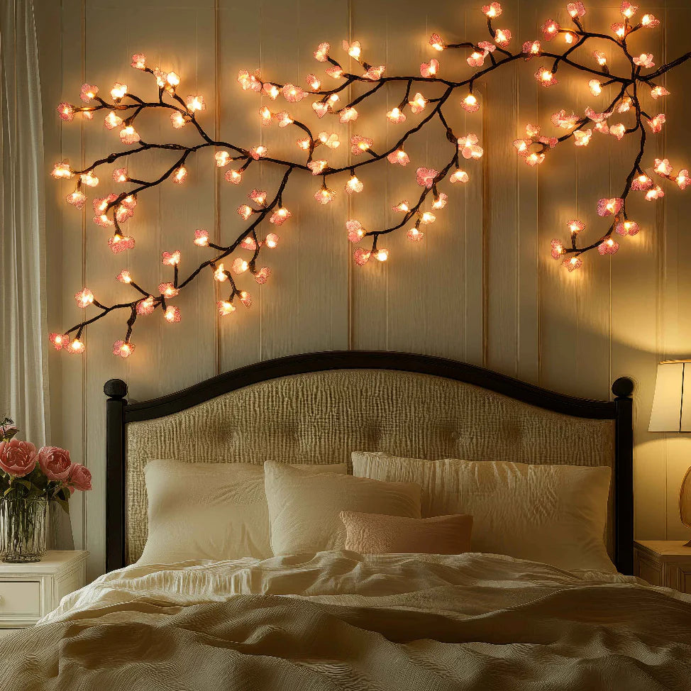 Kirsebærblomster Væglys med USB Strøm – Fortryllende LED Dekoration til Hygge og Elegance Væglamper Tech Butik