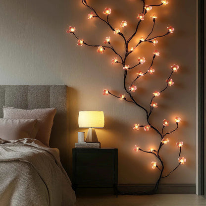 Kirsebærblomster Væglys med USB Strøm – Fortryllende LED Dekoration til Hygge og Elegance Væglamper Tech Butik