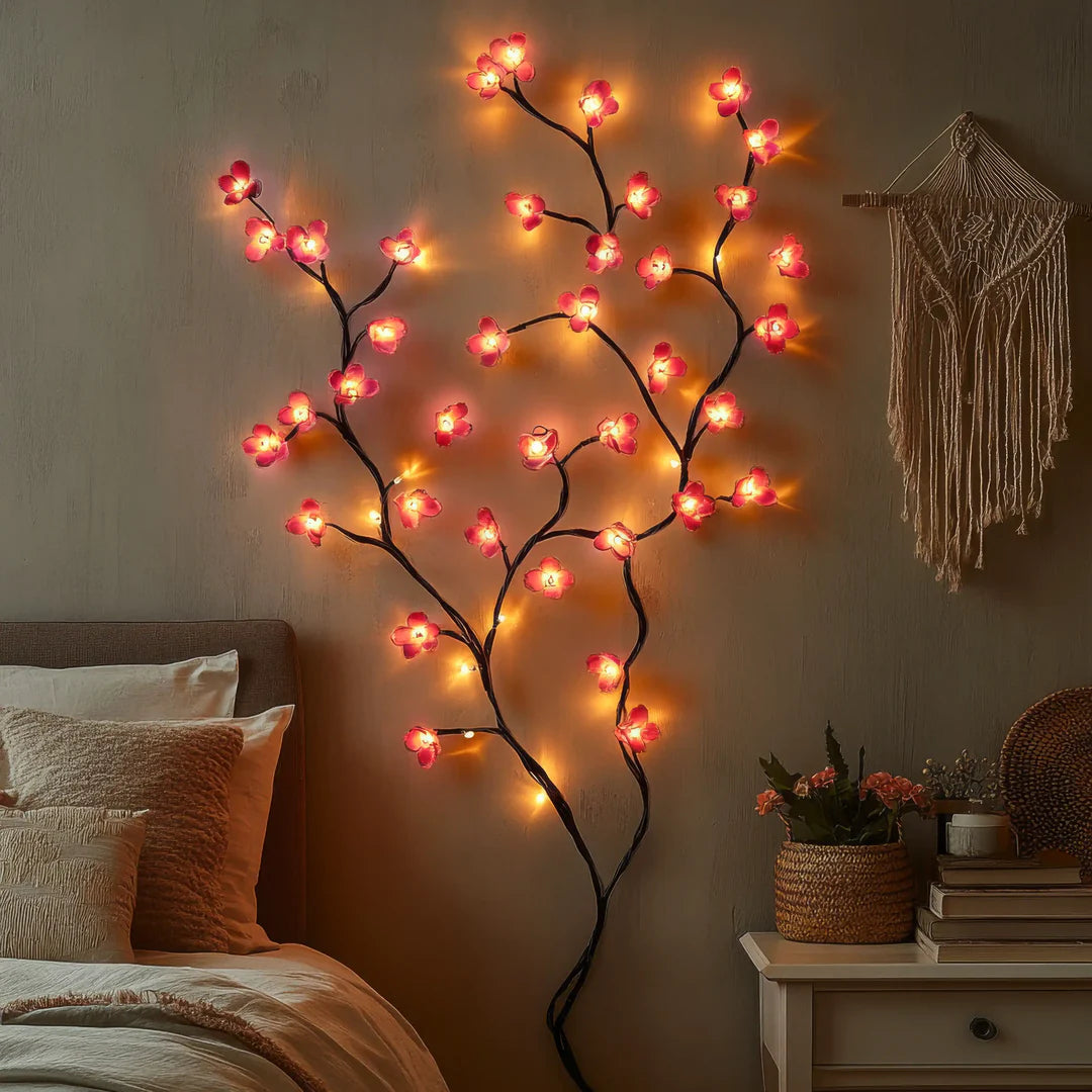 Kirsebærblomster Væglys med USB Strøm – Fortryllende LED Dekoration til Hygge og Elegance Væglamper Tech Butik