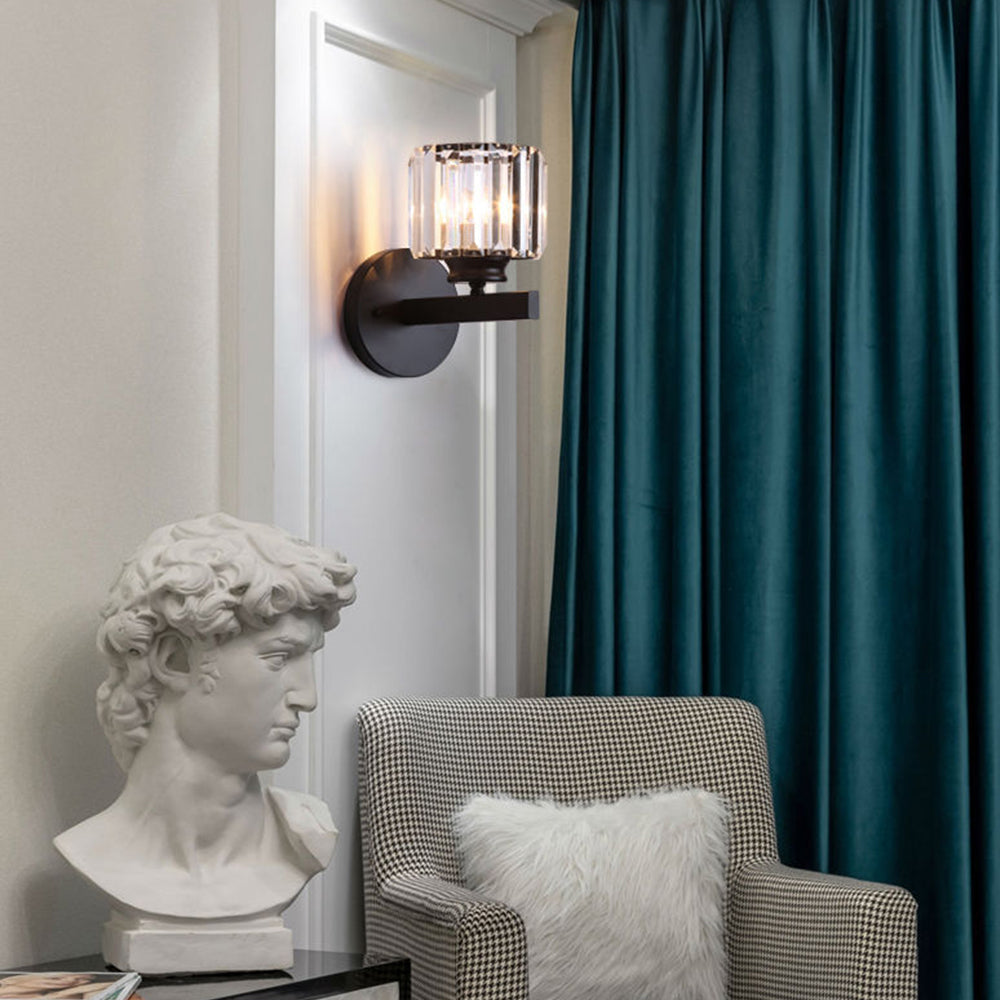 Elegant Krystal Væglys i Jern – Moderne Belysning til Stue og Gang Belysning Tech Butik