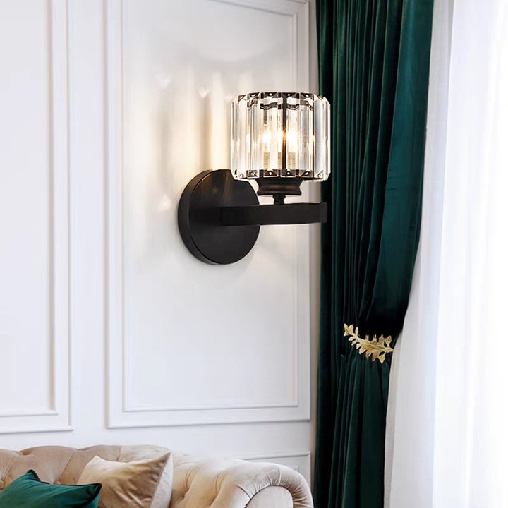 Elegant Krystal Væglys i Jern – Moderne Belysning til Stue og Gang Belysning Tech Butik
