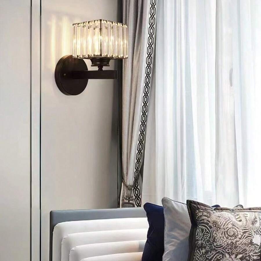 Elegant Krystal Væglys i Jern – Moderne Belysning til Stue og Gang Belysning Tech Butik