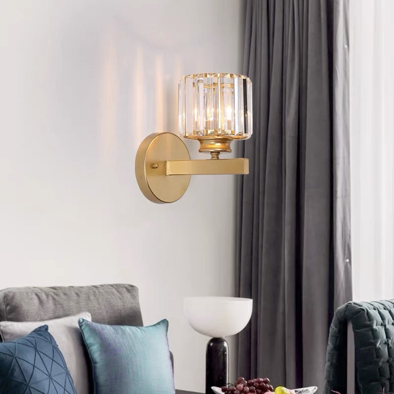 Elegant Krystal Væglys i Jern – Moderne Belysning til Stue og Gang Belysning Tech Butik