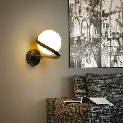 Elegant LED-væglampe med dekorativ kugle til indendørs stil Væglamper Tech Butik