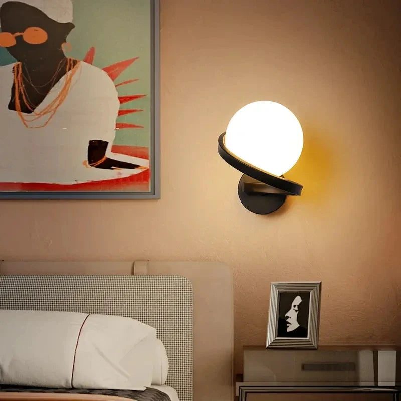 Elegant LED-væglampe med dekorativ kugle til indendørs stil Væglamper Tech Butik