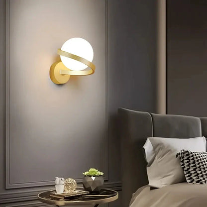 Elegant LED-væglampe med dekorativ kugle til indendørs stil Væglamper Tech Butik Guld