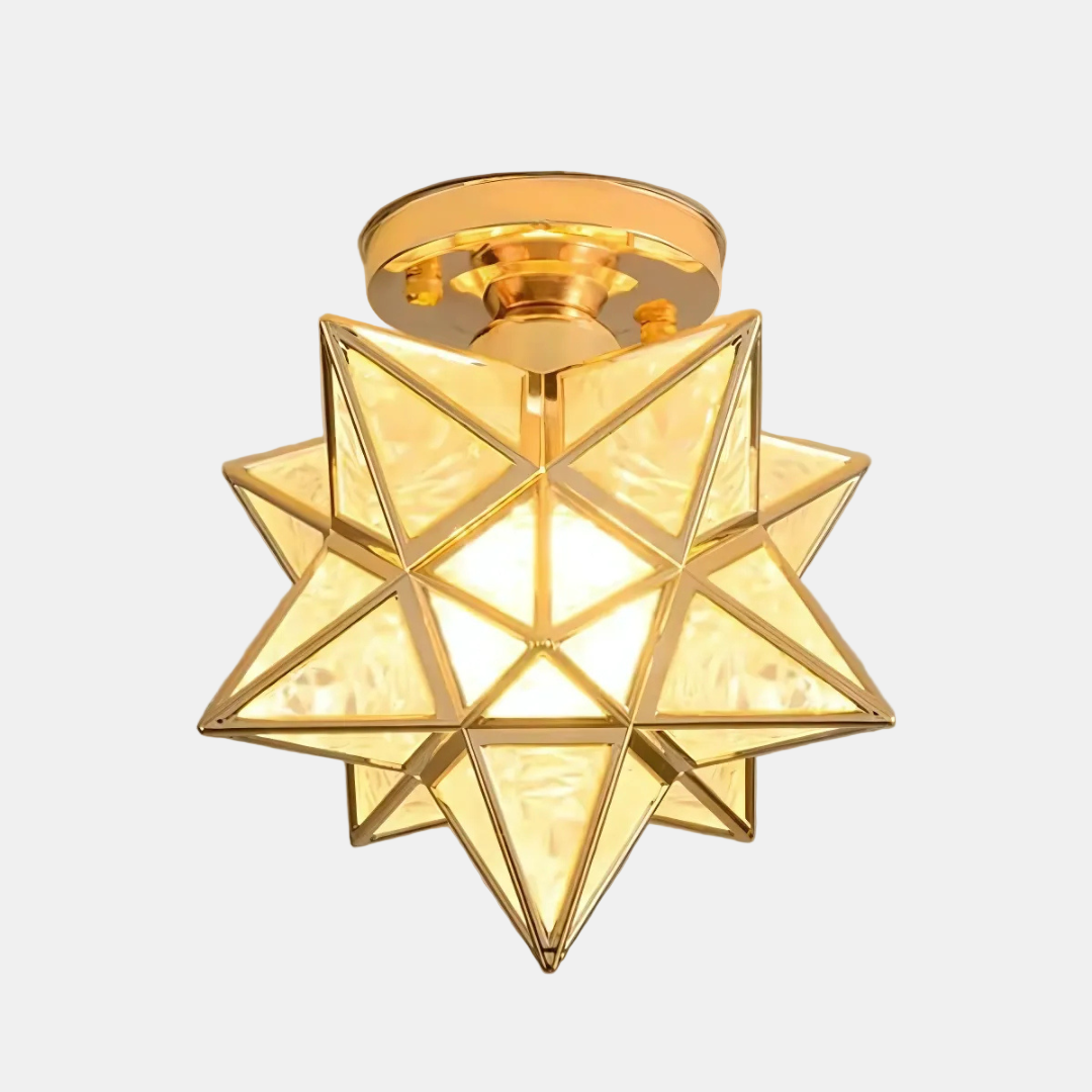 Elegant LED Plafondlampe med Stjernerneffekt Pendellampe Tech Butik Guld A