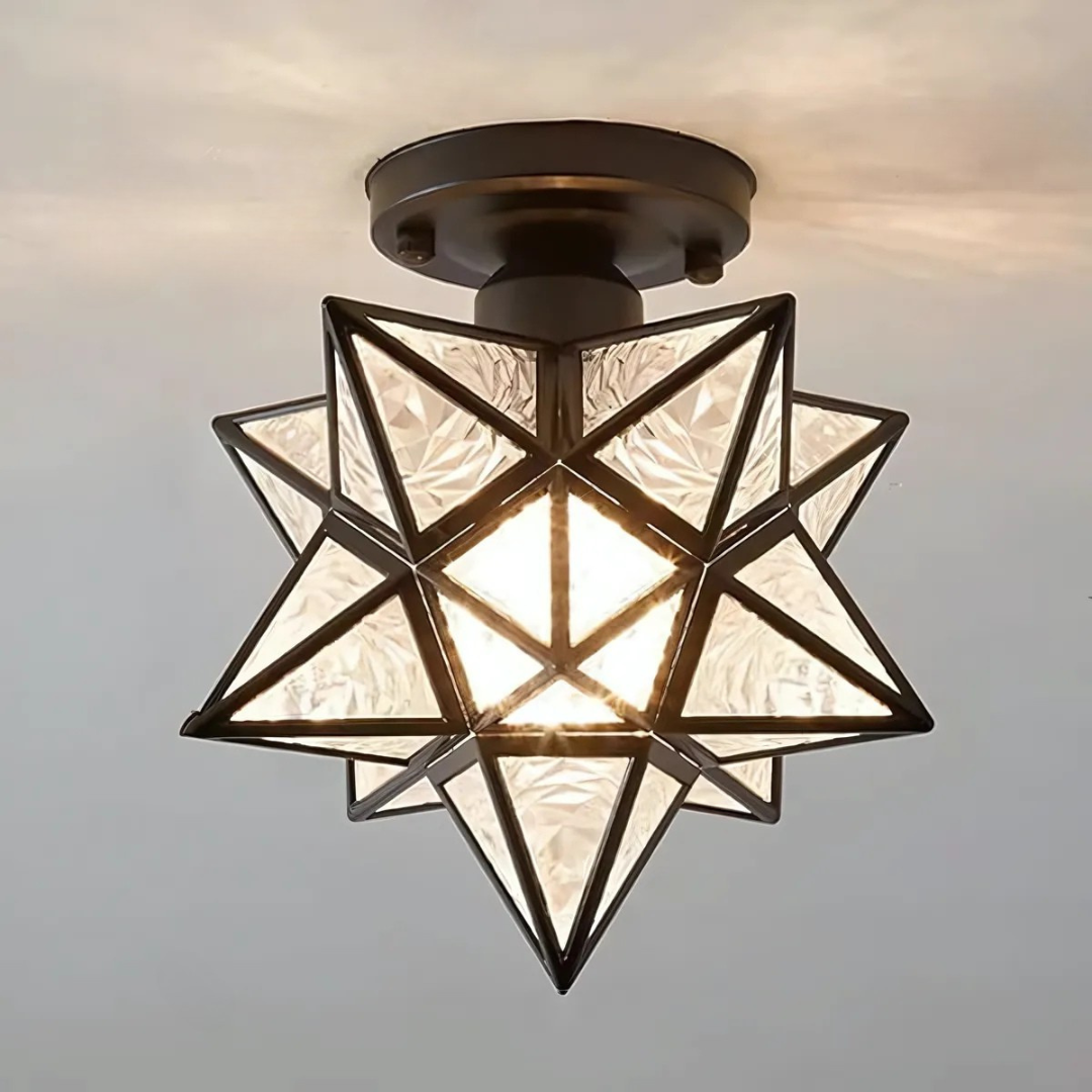 Elegant LED Plafondlampe med Stjernerneffekt Pendellampe Tech Butik Sort A