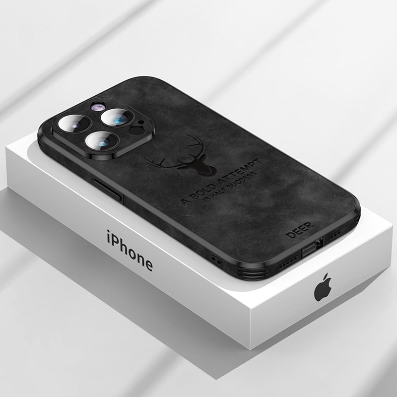 Premium Læder-iPhone-etui – Elegant Design, Maksimal Beskyttels Mobiltelefontilbehør Tech Butik iPhone 16 Pro Max Sort