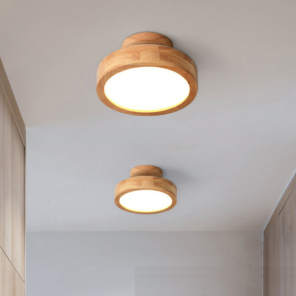 Loftlampe i Træ med LED – Flush Mount Design Belysning Tech Butik