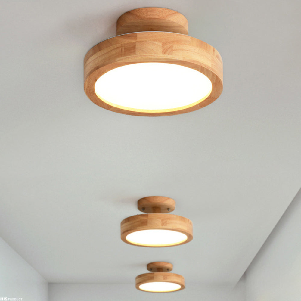 Loftlampe i Træ med LED – Flush Mount Design Belysning Tech Butik