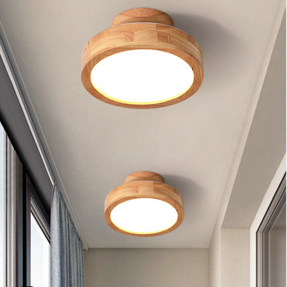 Loftlampe i Træ med LED – Flush Mount Design Belysning Tech Butik