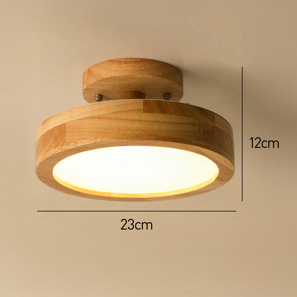 Loftlampe i Træ med LED – Flush Mount Design Belysning Tech Butik