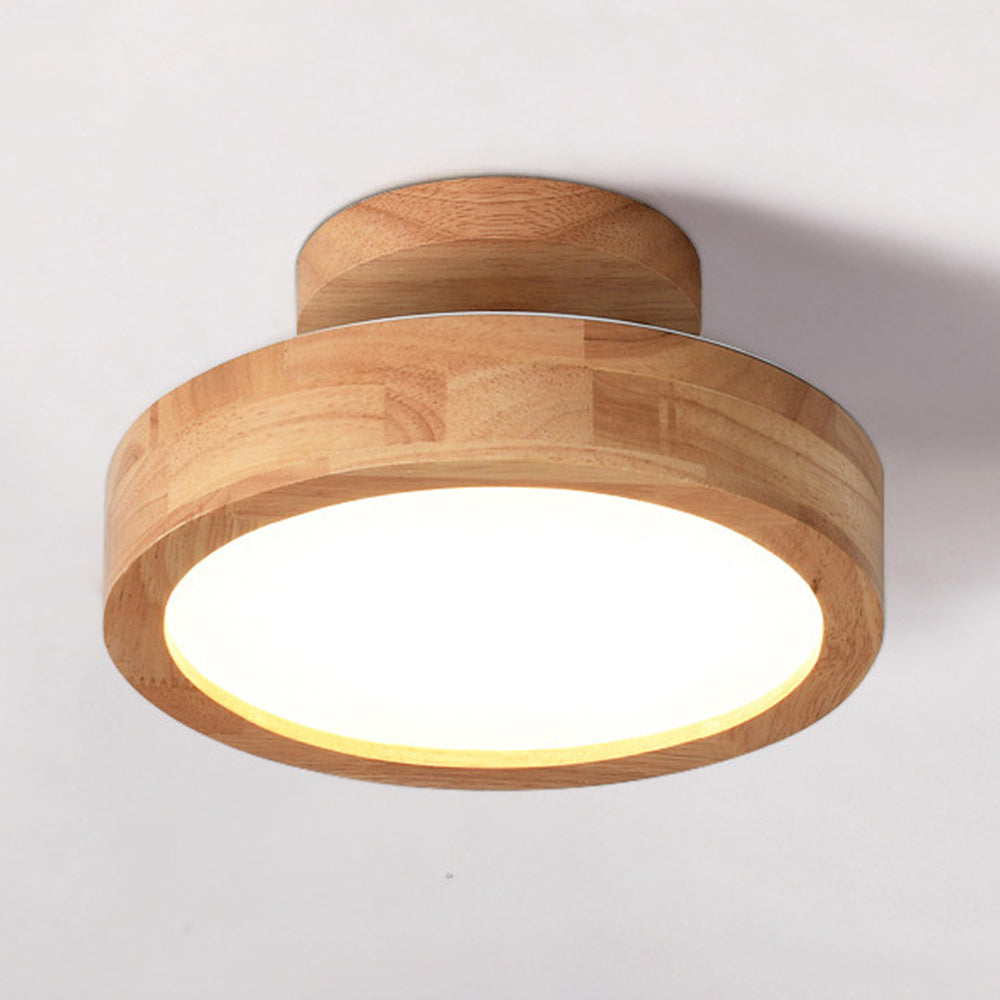 Loftlampe i Træ med LED – Flush Mount Design Belysning Tech Butik
