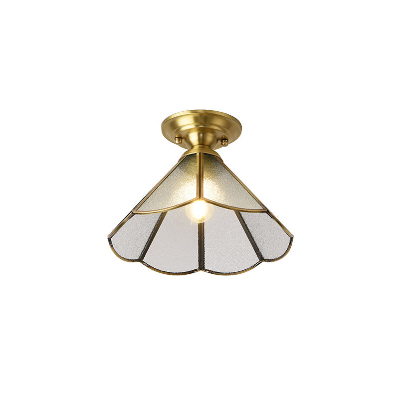 Messing Scallop Semi-Flush Loftlampe – Elegant Belysning med Vintage Charm Belysning Tech Butik B Messing