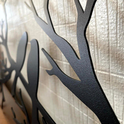 Elegant Metal Vægkunst Med Fugle På Gren - Stilfuld Indretning Vægkunst Tech Butik