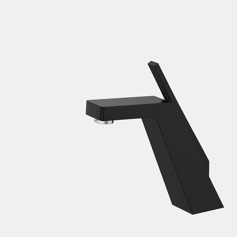 Elegant Metal Vandhaner Med En-Hånds Betjening Til Badeværelse Badeværelsesarmaturer Tech Butik Sort