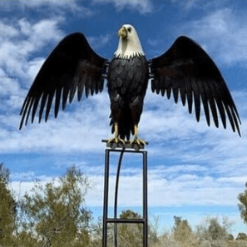 Elegant Metal Vindmølle Skulptur Til Have Dekoration Dekoration Tech Butik Stående ugle og flyvende ørn