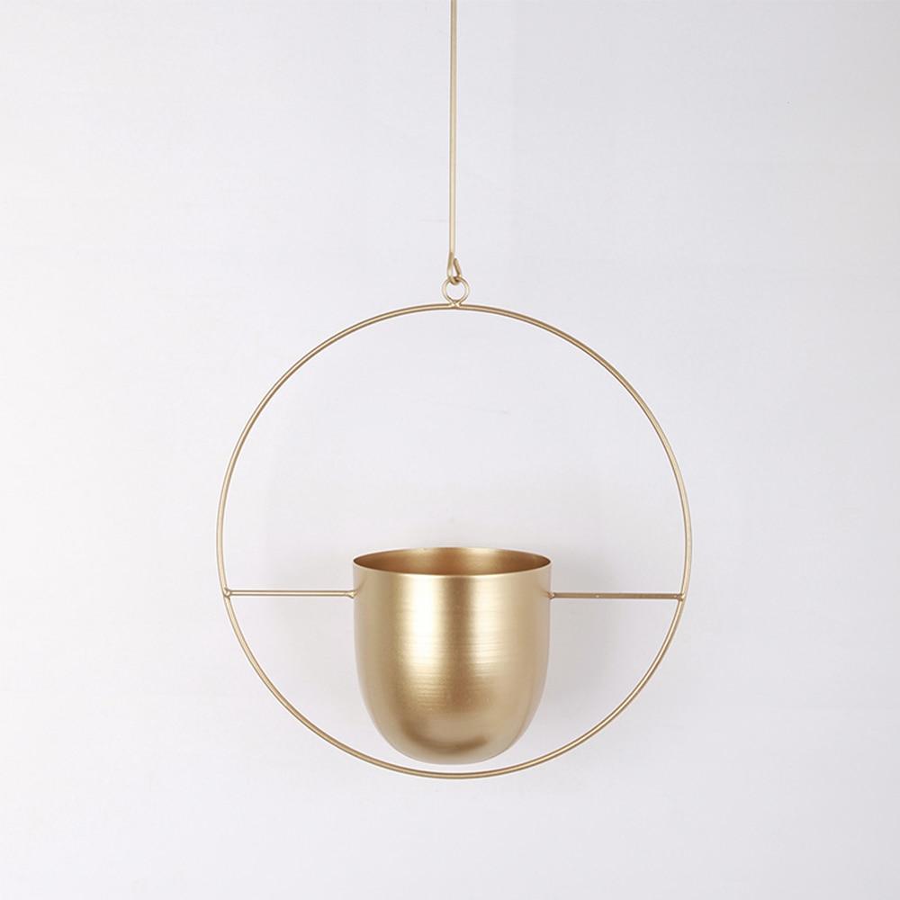 Elegant Minimalistisk Vægplantholder i Jern til Indendørs Dekoration Vægplantehænger Tech Butik Blush Cirkel