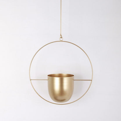 Elegant Minimalistisk Vægplantholder i Jern til Indendørs Dekoration Vægplantehænger Tech Butik Blush Cirkel