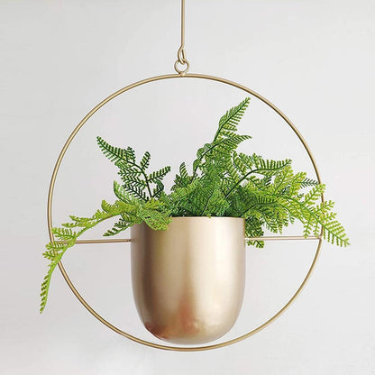 Elegant Minimalistisk Vægplantholder i Jern til Indendørs Dekoration Vægplantehænger Tech Butik Guld Cirkel