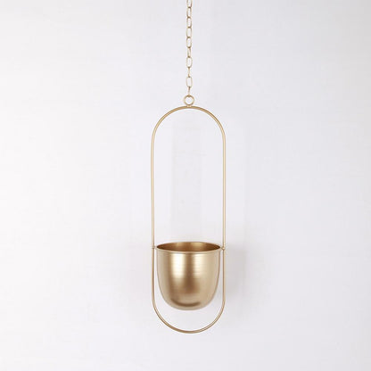 Elegant Minimalistisk Vægplantholder i Jern til Indendørs Dekoration Vægplantehænger Tech Butik Blush Oval