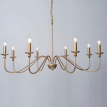 Klassisk Lysestage-lysekrone – Moderne Jern Pendellampe Kronleuchtere Tech Butik Guld 8 Lyskilder(D88*H38cm)