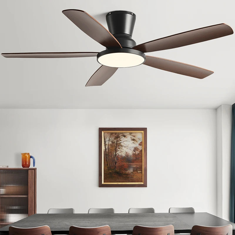 AeroLuxe Loftventilator med 5 Blade, LED-lys & Fjernbetjening – Stille Elegance til Moderne Hjem Loftventilatorer Tech Butik