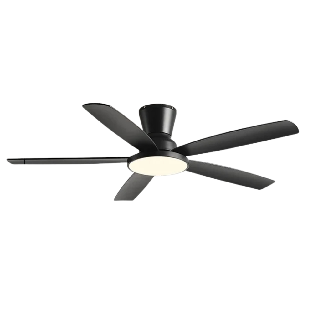 AeroLuxe Loftventilator med 5 Blade, LED-lys & Fjernbetjening – Stille Elegance til Moderne Hjem Loftventilatorer Tech Butik Sort 108cm