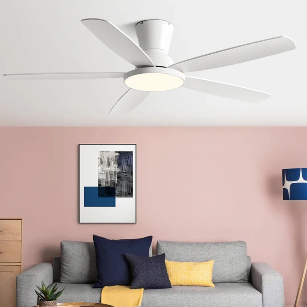 AeroLuxe Loftventilator med 5 Blade, LED-lys & Fjernbetjening – Stille Elegance til Moderne Hjem Loftventilatorer Tech Butik