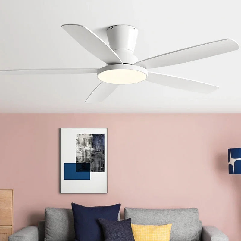 AeroLuxe Loftventilator med 5 Blade, LED-lys & Fjernbetjening – Stille Elegance til Moderne Hjem Loftventilatorer Tech Butik