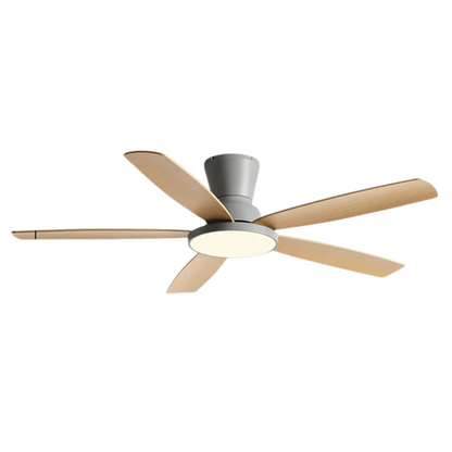 AeroLuxe Loftventilator med 5 Blade, LED-lys & Fjernbetjening – Stille Elegance til Moderne Hjem Loftventilatorer Tech Butik Grå træ 108cm