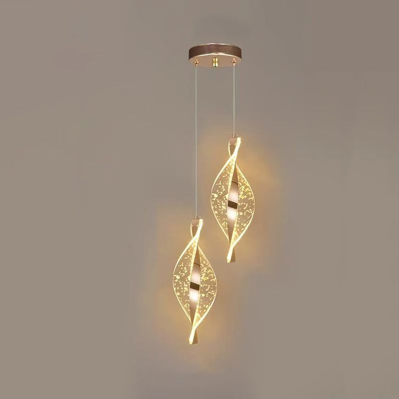 Elegant Spiralformet LED Loftlampe med Blødt Lys Hængelamper Tech Butik 2 - Guldfolie