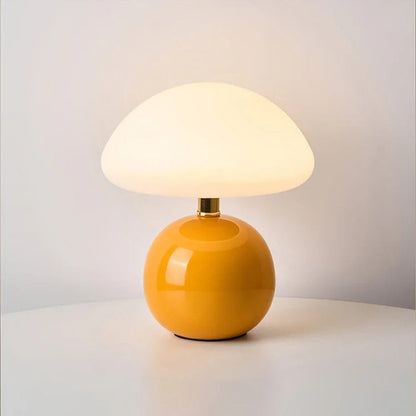Creme Svampelampe – Elegant Justerbar LED Bordlampe Belysning Tech Butik Orange