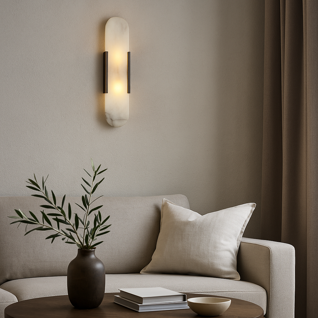 Moderne Marmor Natbordslampe – Elegant Ambient Belysning Væglamper Tech Butik