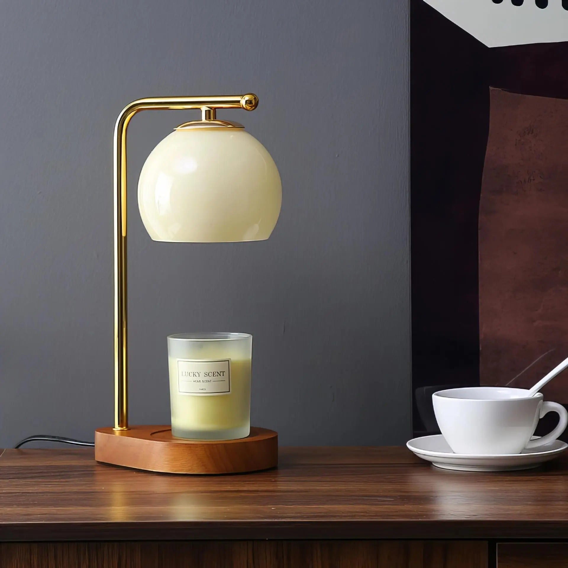 Candle Warmer Lampe – Elegant Stemningsbelysning Belysning Tech Butik Beige