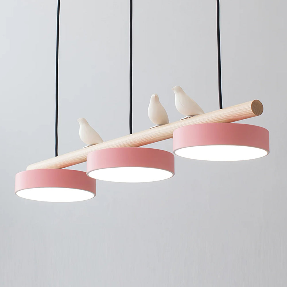 Elegant og Kunstnerisk Fuglependellampe Hængelampe Tech Butik Pink & L 79.8 cm x H 8.4 cm Sort Ledning Varmt Lys