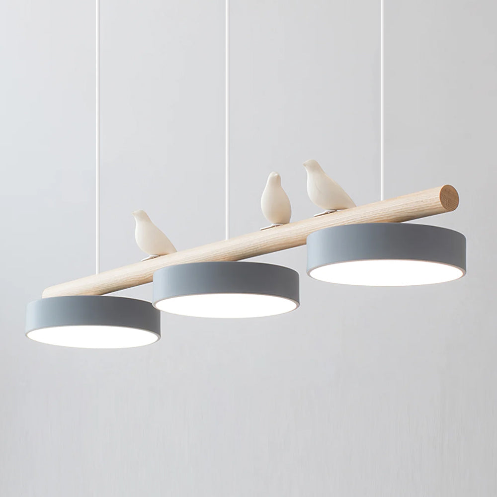 Elegant og Kunstnerisk Fuglependellampe Hængelampe Tech Butik Grå & L 79.8 cm x H 8.4 cm Hvid Ledning Varmt Lys