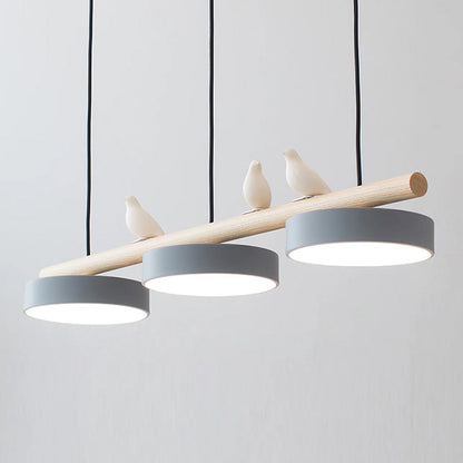 Elegant og Kunstnerisk Fuglependellampe Hængelampe Tech Butik Grå & L 79.8 cm x H 8.4 cm Sort Ledning Varmt Lys