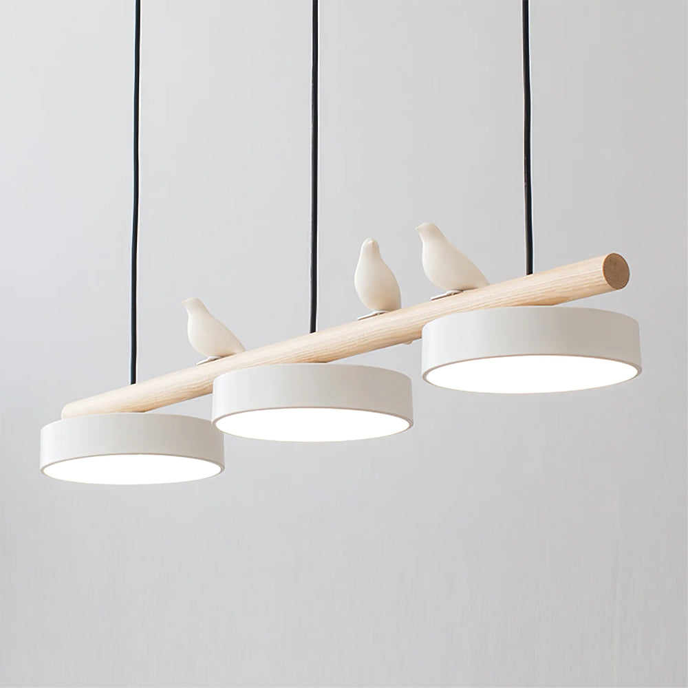 Elegant og Kunstnerisk Fuglependellampe Hængelampe Tech Butik Hvid & L 79.8 cm x H 8.4 cm Sort Ledning Varmt Lys